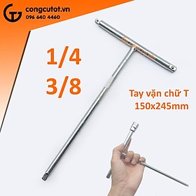 Mua Tay vặn ốc chữ T 3 đầu 1/4 và 3/8 thép trắng loại dài 150 x 245mm