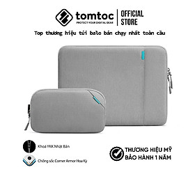 Túi chống sốc Tomtoc Protective 360 cho Macbook AirPro 13 Pro 14 Pro 16 và Laptop - kèm Túi phụ kiện, hàng chính hãng - Gray