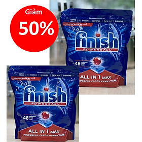 Túi 96 viên rửa bát Finish All In 1 Max Dishwasher Tablets 10 chức năng trong 1 viên nhập khẩu ba lan