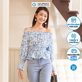 Áo kiểu hoa trễ vai thời trang GUMAC AD06022