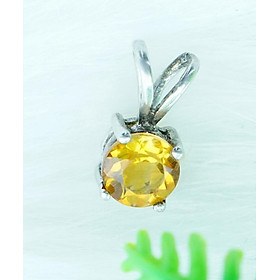 Mặt dây chuyền đá citrine thạch anh vàng tự nhiên kiểu tròn MC14