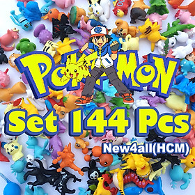 Bộ sưu tập mô hình đồ chơi Pokemon 144 chi tiết (bộ đủ không trùng nhau), màu sơn đẹp, ít lem màu, làm vật trang trí bàn học, bàn làm việc, làm quà tặng, làm đồ chơi Pokemon nhập vai, kích thích trí tưởng tượng cho các bé