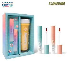 Set son tint lì dạng thỏi Flawsome Sunny Matte Tint (3g x 2) Đỏ nâu và Cam gạch