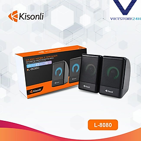 Loa 2.0 Kisonli X7 Black LED - Hàng chính hãng 