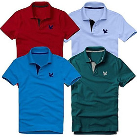 Bộ 4 áo thun nam cổ bẻ cao cấp  Tặng 1 dây nịt da  DokaFashion, chất liệu thun cá sấu 4 chiều ngoại nhập - Đỏ đô, Xanh môn, Xanh dương, Xanh cổ vịt - Đ