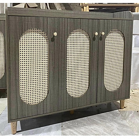 Mua Tủ giày phối mây 3 cánh 1m2 Tundo cửa vòm hiện đại