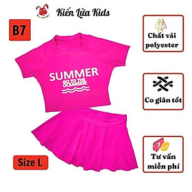 Đồ bơi bé gái tay ngắn 29-48kg, quần giả váy tạo cảm giác thoải mái trong mọi hoạt động - Kiến Lửa