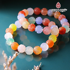 Vòng tay đá flourite khắc hoa - Ngọc Quý Gemstones