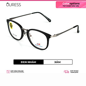 GỌNG KÍNH NHỰA PHỐI CÀNG HỢP KIM CAO CẤP BỀN ĐẸP THỜI TRANG – HÀNG CHÍNH HÃNG TRHK 9265 - ĐEN NHÁM XÁM