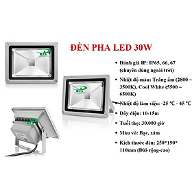 Mua Đèn pha led 30W đủ watt  ánh sáng trắng  siêu sáng  chiếu rộng  chiếu xa  vỏ dày
