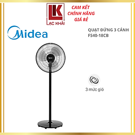 Mua Quạt Đứng 3 Cánh Midea FS40-18CB  Công Suất 50W - 3 Chế Độ Gió - Có Chức Năng Hẹn Giờ - Hàng chính hãng - Bảo hành 12 tháng