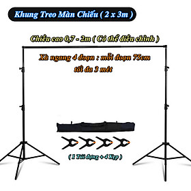 Mua Khung treo cố định màn chiếu MultiScale Stand  khung nền Studio  khung Backdrop (2 x 3 mét) - Home and Garden