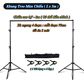 Khung treo cố định màn chiếu MultiScale Stand, khung nền Studio, khung Backdrop (2 x 3 mét) - Home and Garden