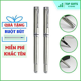 Bút ký khắc tên nắp BẠC PB027 ngòi 0.5mm Quà tặng sinh nhật sếp + Ruột bút