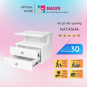 Mua Tủ gỗ đầu giường hiện đại SMLIFE Natasha | Gỗ MDF dày 17mm chống ẩm | D40xR35xC40cm