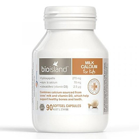 Viên uống Bio Island Milk Calcium cho bé giúp chắc khỏe hệ xương và răng 90 viên của Úc