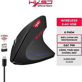 Chuột không dây kiểu đứng HXSJ T22 Sạc pin wireless USB 2.4GHz chống mỏi