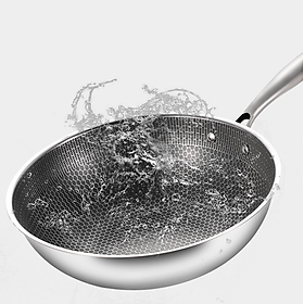 Chảo chống dính sâu lòng inox 304 đa năng, Chảo dùng cho bếp từ, bếp hồng ngoại và bếp ga size 32cm