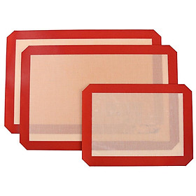 3Pcs Non Stick Silicone Baking Mat Set for Bake Pans Toaster Oven Macaron/Pastry/Bread