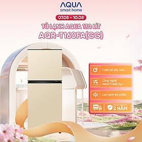[SẢN PHẨM MỚI 2025I] Tủ lạnh AQUA 130 lít ngăn đá trên AQR-T160FA(GG) - Màu Be - Freeship toàn quốc - Bảo hành 2 năm - Hàng chính hãng