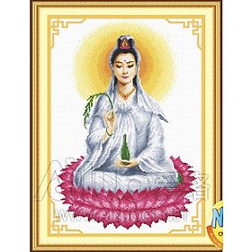 Mua Tranh thêu chữ thập quan âm AL51378 (thêu 2 sợi)