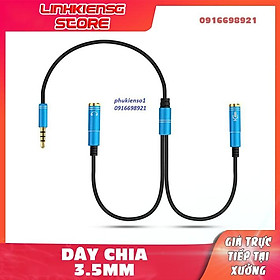 Mua Dây Jack chuyển chân tai nghe điện thoại 4 chân ra 2 cổng audio 3.5 mm - 1mic 1audio