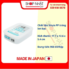 Hộp đựng thực phẩm tươi sống kháng khuẩn kháng mốc 900ml Nội địa Nhật Bản