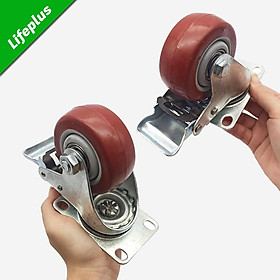 Mua Bánh xe đẩy mặt đế xoay càng sắt mạ kền lốp nhựa TPR