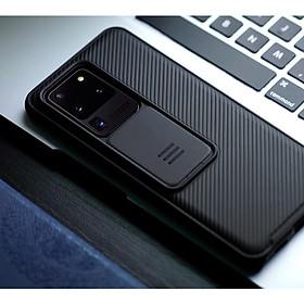 Ốp lưng chống sốc bảo vệ Camera cho SamSung Galaxy S20 Ultra hiệu Nillkin Camshield (chống sốc cực tốt, chất liệu cao cấp, có khung & nắp đậy bảo vệ Camera) - Hàng chính hãng