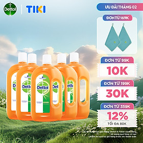 Combo 6 Dung dịch diệt khuẩn đa năng Dettol 1L