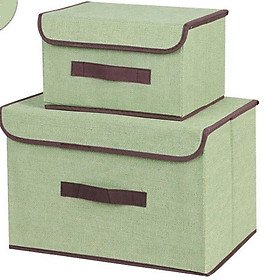 Mua Combo 2 Hộp Vải Đựng Đồ Có Nắp Đậy Xếp Gọn Tiện Lợi Tiết Kiệm Diện Tích