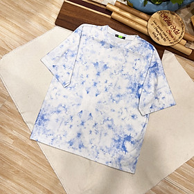 Áo Thun Tay Lỡ Lửng Loang Màu Xanh Dương Tie Dye Tay Lỡ Form Rộng Nam Nữ Unisex - MM