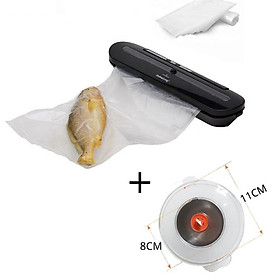 Mua Combo Máy Hút Chân Không Mini Đa Chức Năng (Hút Chân Không Và Đóng Gói  Hàn Miệng Túi) Và Nắp Hút Chân Không (Đường kính 14.5cm) Dùng Bảo Quản Thực Phẩm Trong Hộp  Chai  Lọ - Tặng Kèm 10 Túi Đóng Gói (5 Túi Nhỏ & 5 Túi Lớn)