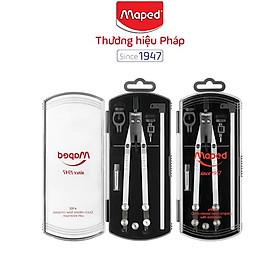 MAPED - Hộp Compa kỹ thuật Metal Bow set 5 chì gỗ, ruột chì vẽ vòng tròn