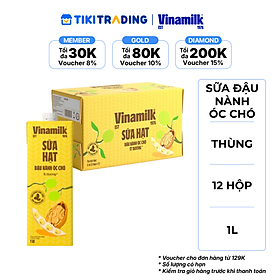 Thùng 12 hộp Sữa đậu nành Vinamilk hạt Óc chó 1L