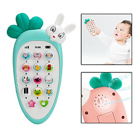 Baby Cell Phone Toy for Learning Early Education Telephone with Silicone Teether Cover Music Lights Help Learn Basic Knowledge for 0-7 Year Old Kids