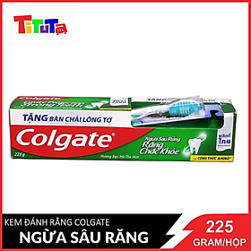 Kem đánh răng Colgate ngừa sâu răng tối đa 225g hộp tặng bàn chải đánh răng