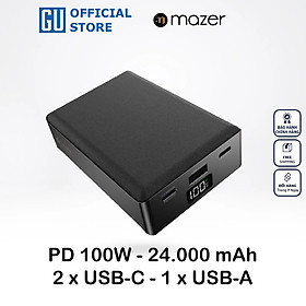 Mua Pin Dự Phòng MAZER PowerCharge PD100W Dung Lượng 24000mAh Sạc Siêu Nhanh Cho Cả Laptop 02xUSB-C 01xUSB-A Kèm Dây Type C Hàng Chính Hãng