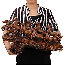 Mua Tượng bát mã truy phong bột đá đúc sơn phủ gỗ T06
