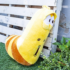 Gấu Bông Sâu Larva Tinh Nghịch Size 50Cm Đến 60Cm (Tặng 1 Móc Khóa Dây Da Pu Đính Đá Lấp Lánh)