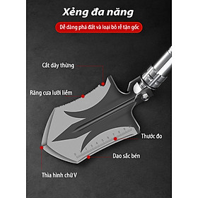 Xẻng du lịch gấp gọn - Xẻng đa năng dáng ngắn