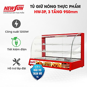 Mua Tủ giữ nóng thức ăn 3P (kính cong) giữ nóng thức phẩm chiên rán giòn thơm NEWSUN - Hàng chính hãng