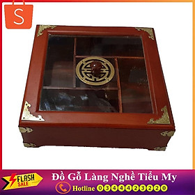 Mua Khay đựng bánh kẹo  mứt tết gỗ hương chúc mừng năm mới cực đẹp  kích thước 30x30x10cm