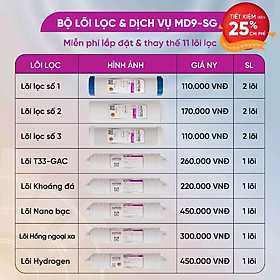 Mua   MD9 -SG  Combo lõi lọc nước + miễn phí gói dịch vụ bảo dưỡng và thay thế tại nhà định kỳ 2 lần/năm - Hàng chính hãng Mutosi