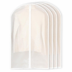 Dust-proof Portable Clothes Bags Set Translucent Garment Cover Full Zipper Lightweight for Suit Shirt Gown Dress Coat