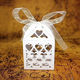 50pcs Delicate Hollow Out Heart Chocolate Candy Boxes Wedding Party Favor