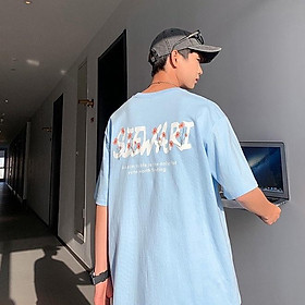 Áo thun tay lỡ form rộng in họa tiết chữ hoa SIEWARI - phông ulzzang unisex nam nữ đều mặc được