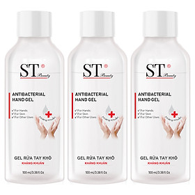 Combo 3 Gel Rửa Tay Khô 100ml - ST Beauty - Kháng Khuẩn & An Toàn - Làm Mềm Mịn & Cân Bằng Độ Ẩm Cho Da
