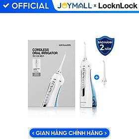 Máy Tăm Nước Không Dây LocknLock Cordless Oral Irrigator màu xanh ENR156BLU, Hàng chính hãng, 4 chế độ làm sạch- JoyMall