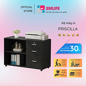 Tủ đựng tài liệu, tủ để hồ sơ, tủ để máy in gỗ hiện đại SMLIFE Priscilla | Gỗ MDF dày 17mm chống ẩm | D90xR40xC71cm